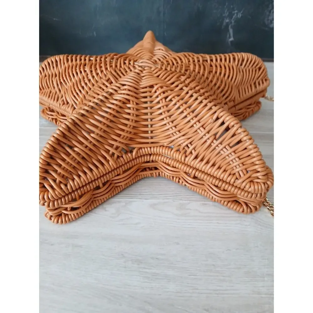 Tommy Bahama Wicker Starfish Crossbody Bag Purse Woven Raffia New With Tags